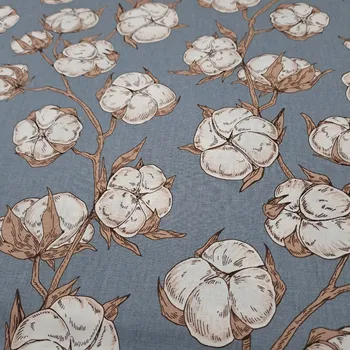 Pro útulný domov bavlněná látka KVĚTY BAVLNÍKU