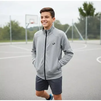 Chlapecká mikina Chlapecká sportovní mikina Kugo FM5329 světle šedý melír