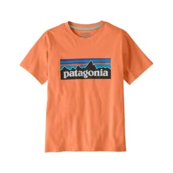 Chlapecké tričko Patagonia P-6 Logo T-Shirt Peach Sherbet oranžová XXL