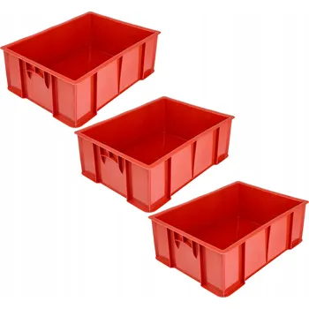Úložný box Úložný a transportní box, přepravka 49x36x17 cm, červená, 3 kusy Garronda