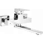 Umyvadlová baterie nástěnná Laveo Kvadrato stříbrná