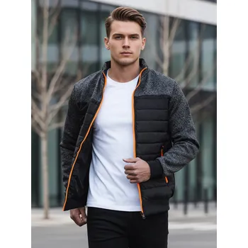 Pánské oblečení Pánská bunda přechodná prošívaná černá Dstreet TX4395 Barva: Černá, Velikost: L