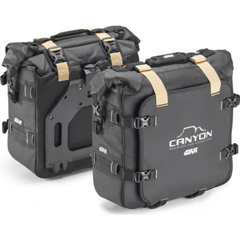 Zavazadlo na motocykl Grt720B Canyon voděodolné boční brašny Givi, černé, 2x25 litrů, řada Canyon pro nosiče PL.../Plo..