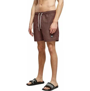 Pánské plavky Pánské šortky na plavání se vzorem Urban Classics (22 variant) Barva: hnědá - geometrická, Velikost: L