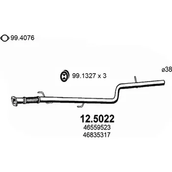 Přední díl výfuku Výfuková trubka ASSO 12.5022