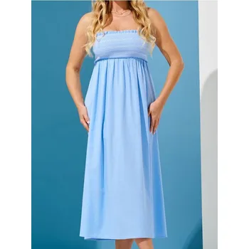 Dámské šaty Sinsay - Bavlněné midi šaty - modrá - 529DA-05X - 529DA-05X-XL