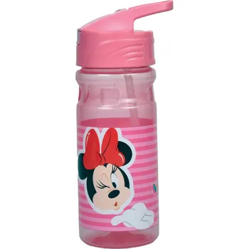 Láhev GIM S.A. Plastová lahev na pití MINNIE s proužky transparentní růžová 500 ml