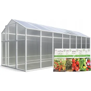 Skleník Zahradní skleník z polykarbonátu 12m2 polykarbonátový tunel 210x606 PTF