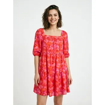 Dámské šaty Sinsay - Květinové mini šaty - vícebarevná - 6331T-MLC - 6331T-MLC-XXS