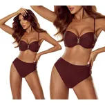Plavky Gabbiano ASHLEY bikini hladké bardotka vínové 44C/2XL (90C)