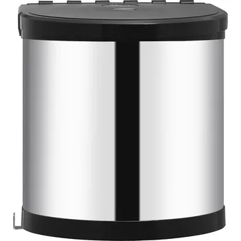 Odpadkový koš Odpadkový koš do vestavby 8L černý/stříbrný 27x29 cm