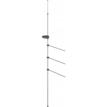 Věšák Stojanový věšák na ručníky stříbrný, hliníkový, 47 x 280 cm