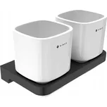 Černý nástěnný držák s keramickými pohárky na zubní kartáčky NIMCO MAC 29058DK-90
