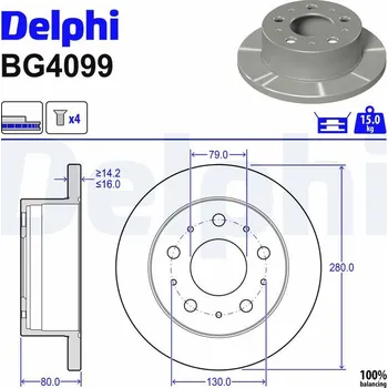 Brzdový kotouč Brzdový kotouč DELPHI BG4099