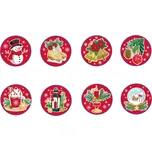Dárkové nálepky 2,5cm TORO 200ks červené vánoční