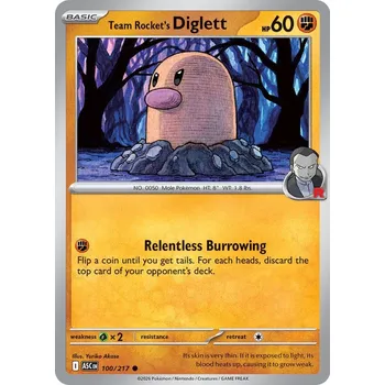 Karetní hra Pokémon ASC 100/217 Team Rocket's Diglett - Ascended Heroes Stav: Near Mint, Verze: NORMAL