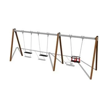 Hra na zahradu Řetězová trojhoupačka RH6312KW - hnědá (v.p. 1,0 m)