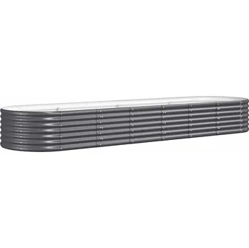 Vyvýšený záhon z pozinkované oceli 318926 296 x 80 x 36 cm antracit