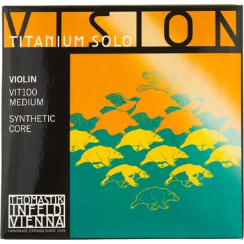 Struna pro kytaru a smyčcový nástroj Thomastik Vision Titanium Solo VIT100 Violin 4/4 Medium Struny pro housle (Jako nové)