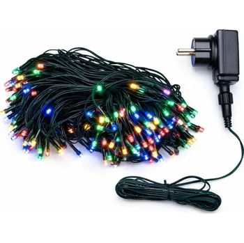 Vánoční ozdoba DECOLED LED světelný řetěz venkovní 20 m barevný, 100 diod, černý kabel IP44, vč. zdroje
