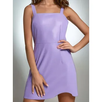 Dámské šaty Sinsay - Koženkové mini šaty - levandulová - 5653F-04X - 5653F-04X-XS