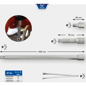 Brilliant Tools BT021911 Otočný nástavec 3/8", 75 mm