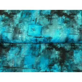 Vodítko pro psa Přepínací vodítko Active - Modrý abstrakt Šířka: 2,5 cm, Délka: 2,5 m, Karabina: 82 mm - chrom - střední pes