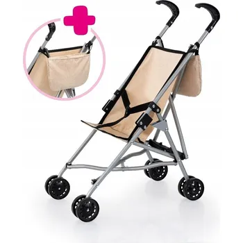 Kočárek pro panenku KOČÁREK PRO PANENKY S TAŠKOU BÉŽOVÝ