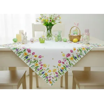 ubrus Vzorovaný ubrus na stůl SPRING TULIPS 85x85 cm Mybesthome