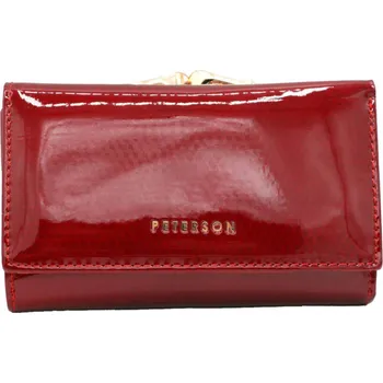 Peněženka Peterson peněženka z pravé kůže červená - dámská