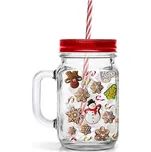 TORO Sklenice s brčkem perníčky 450 ml