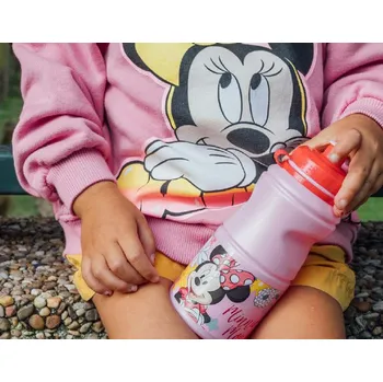 Láhev Storline Plastová lahev na pití MINNIE jaro a květiny sportovní růžová 380 ml