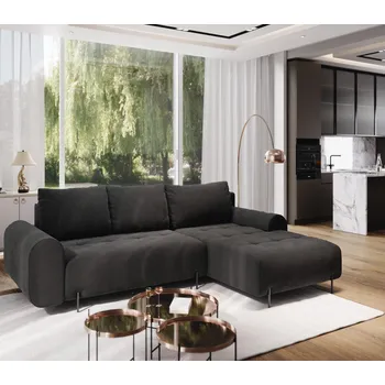 Sedací souprava Rozkládací rohová sedačka ARMEN 270x180 tmavě šedá