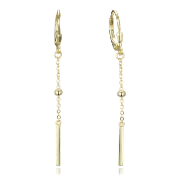 Náušnice Moonlit Náušnice řetízkové s kuličkami a tyčkami pozlacené