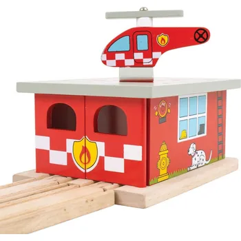 Vláček a vláčkodráha Bigjigs Rail Depo hasičská stanice