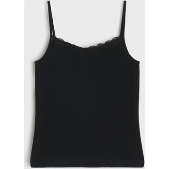 Dámské tričko Sinsay - Bavlněný top - černá - 640EU-99X - 640EU-99X-M