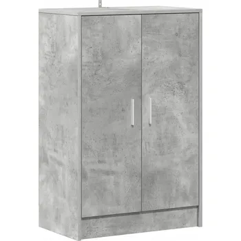Botník s dvířky, šedá betonu, 60x35x92 cm, materiál dřevo
