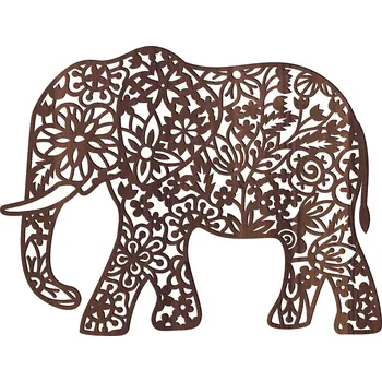 Party dekorace Dřevěná dekorace na zeď - postava slona, OŘECH Barva: ořech, velikost: 15 cm