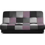 Trojmístná rozkládací pohovka s úložným prostorem Cayo - černá/šedá/růžová