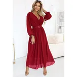 numoco basic 639-1 Elegantní plisované maxi šaty s páskem a