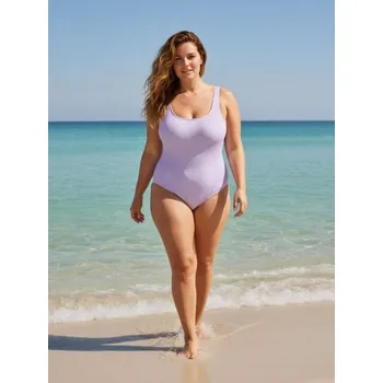 Dámské plavky Sinsay - Žebrované jednodílné plavky - levandulová - 636IL-04X - 636IL-04X-2XL