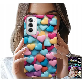 Pouzdro na mobilní telefon POUZDRO pro OPPO RENO12 PRO 5G - Barevná Srdíčka s Možností Personalizace