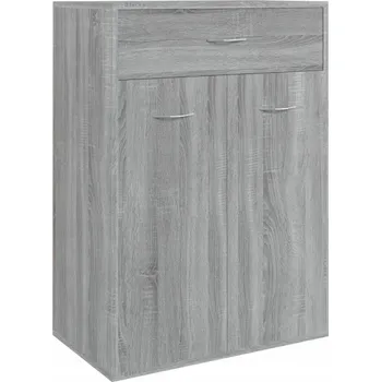 Botník se zásuvkou a 2 dvířky, šedý dub sonoma, 60x35x84 cm