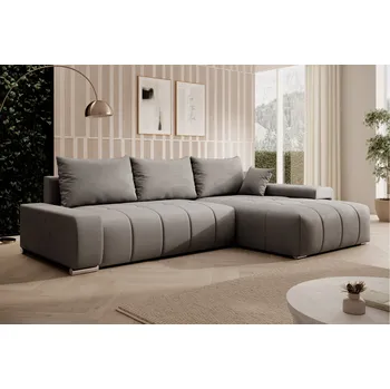 Sedací souprava Rozkládací rohová sedačka VELURO 259x180 šedá