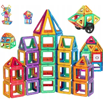 ostatní stavebnice Sada magnetických stavebních kostek, 105 dílů – Ideální vzdělávací hračka