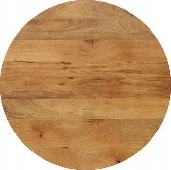 Konferenční stolek Stolní deska z masivního mangového dřeva, barva dub, 70x2,5 cm, Kulatý