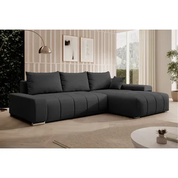 Sedací souprava Rozkládací rohová sedačka VELURO 259x180 tmavě šedá