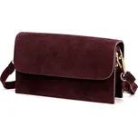 Malá bordó kabelka z broušené kůže