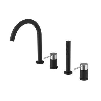 Vodovodní baterie Sapho ULTRASAN čtyřprvková baterie na okraj vany, černá mat/chrom