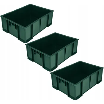 Úložný box Úložný a transportní box, přepravka 49x36x17 cm zelená, sada 3 ks Garronda
